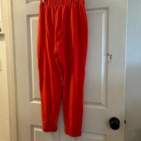 Zara Red Tie-Waist Track Joggers - Picture 3 of 3